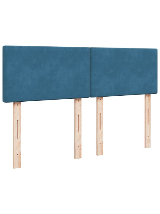 Box spring postel s matrací modrá 140 x 190 cm samet