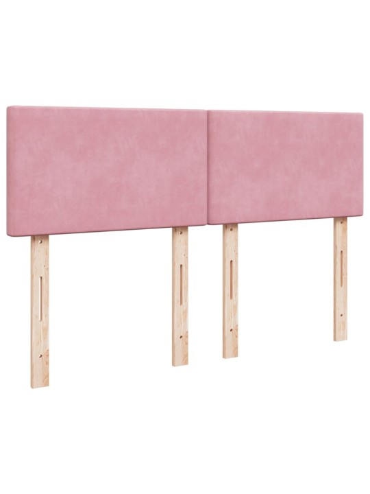 Box spring postel s matrací růžová 140x190 cm samet