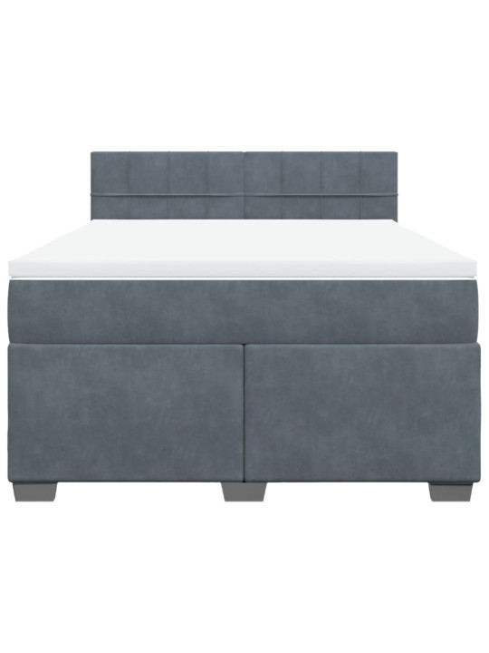 Box spring postel s matrací tmavě šedý 140 x 190 cm samet