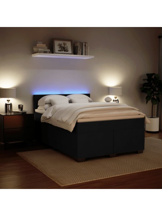 Box spring postel s matrací černá 140 x 190 cm samet