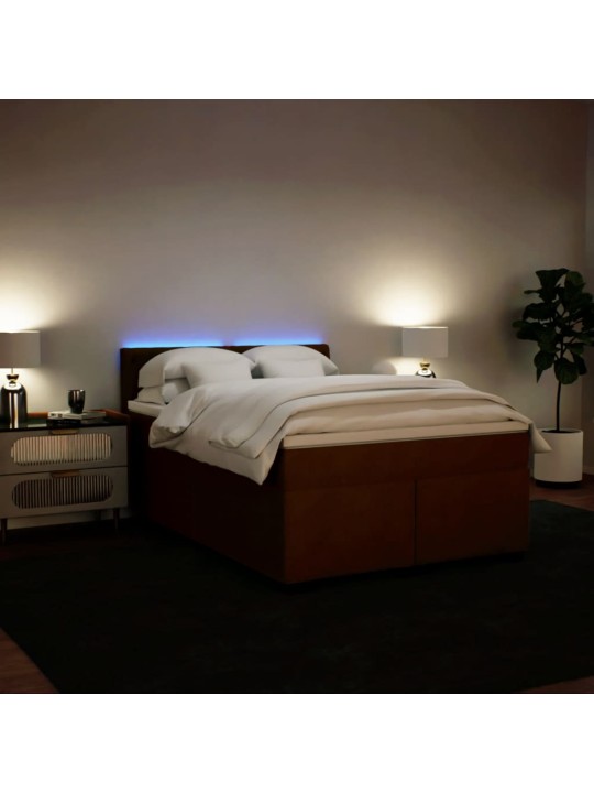 Box spring postel s matrací růžová 140x190 cm samet