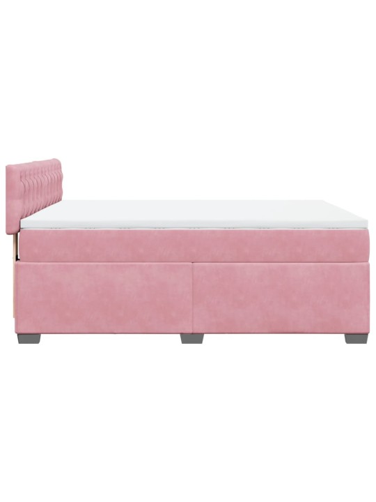 Box spring postel s matrací růžová 140x190 cm samet