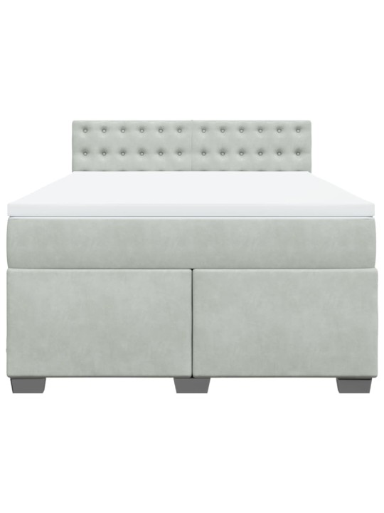 Box spring postel s matrací světle šedá 140x190 cm samet