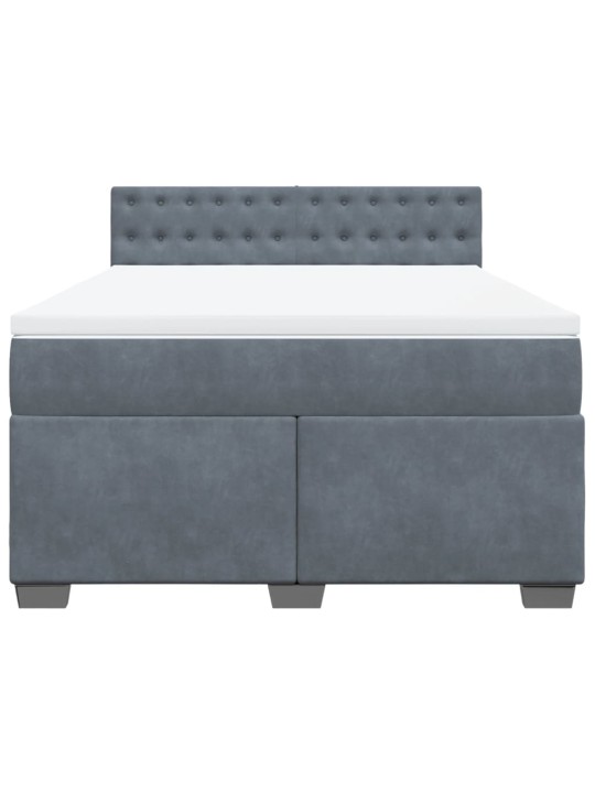 Box spring postel s matrací tmavě šedý 140 x 190 cm samet