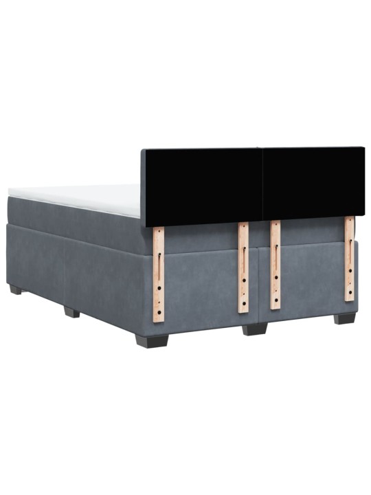 Box spring postel s matrací tmavě šedý 140 x 190 cm samet