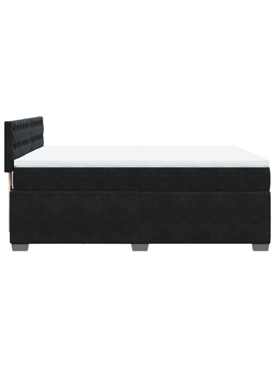 Box spring postel s matrací černá 140 x 190 cm samet