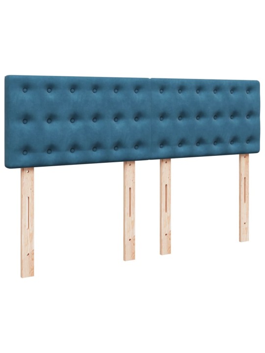 Box spring postel s matrací modrá 140 x 190 cm samet