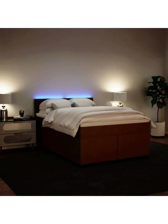 Box spring postel s matrací růžová 140x190 cm samet