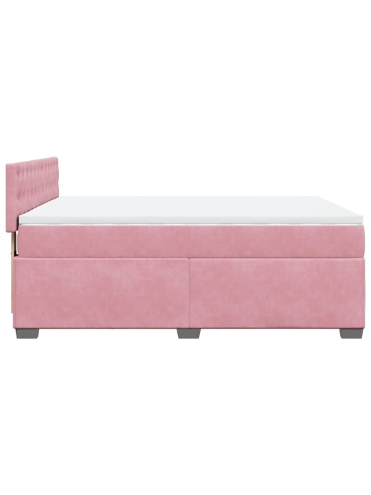 Box spring postel s matrací růžová 140x190 cm samet
