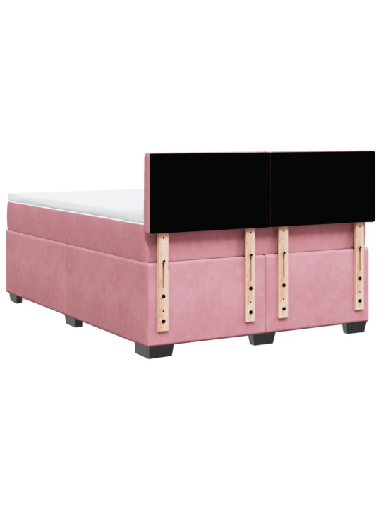 Box spring postel s matrací růžová 140x190 cm samet