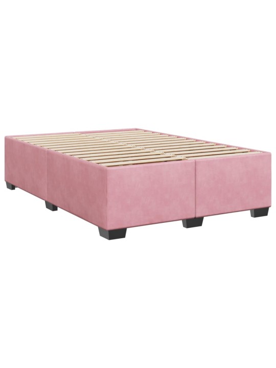 Box spring postel s matrací růžová 140x190 cm samet