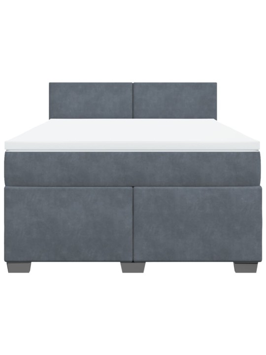 Box spring postel s matrací tmavě šedá 140x200 cm samet