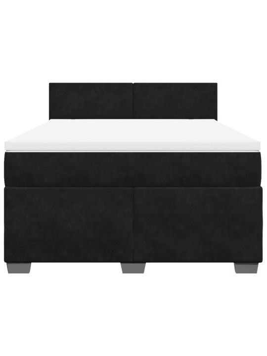 Box spring postel s matrací černá 140x200 cm samet