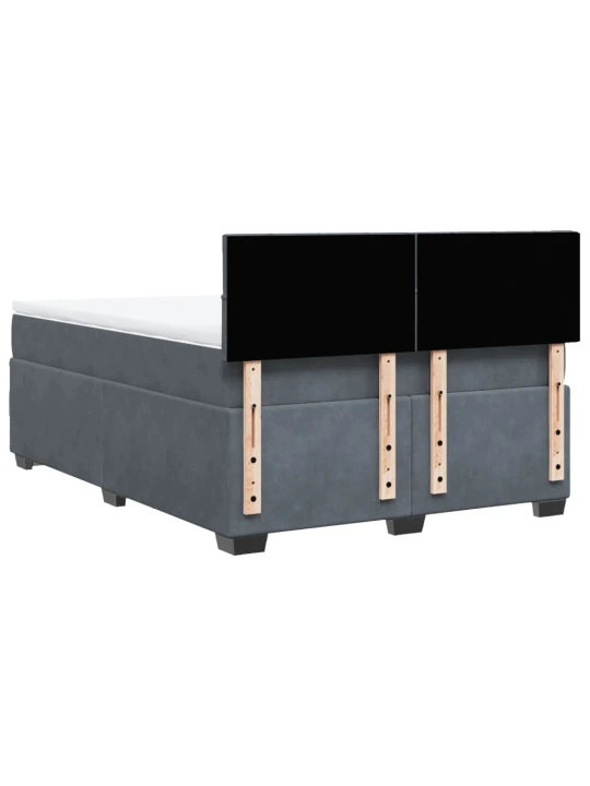 Box spring postel s matrací tmavě šedá 140x200 cm samet
