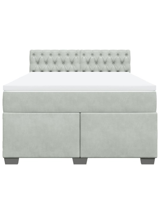 Box spring postel s matrací světle šedá 140x200 cm samet