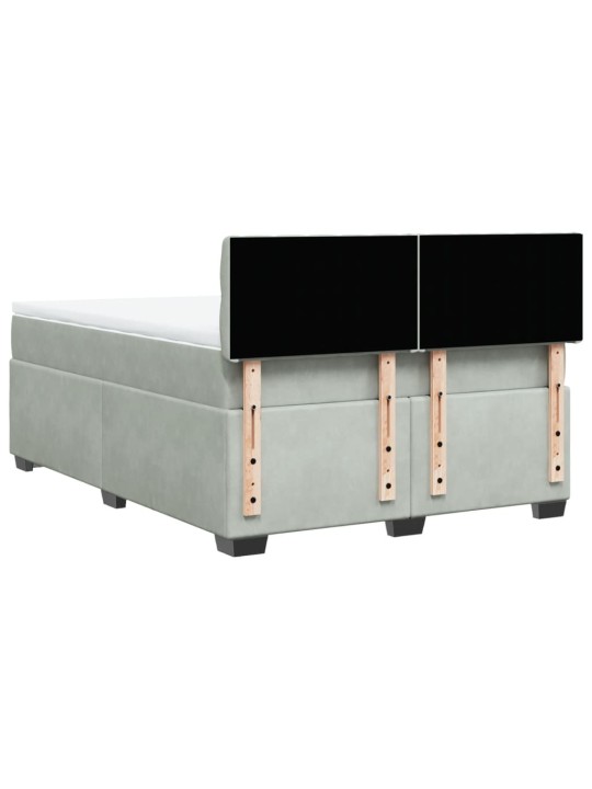 Box spring postel s matrací světle šedá 140x200 cm samet