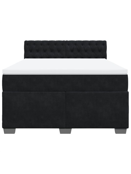 Box spring postel s matrací černá 140x200 cm samet
