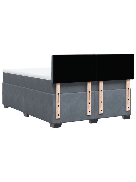 Box spring postel s matrací tmavě šedá 140x200 cm samet