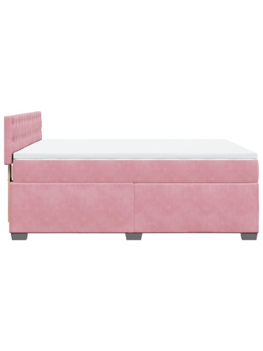 Box spring postel s matrací růžová 140x200 cm samet