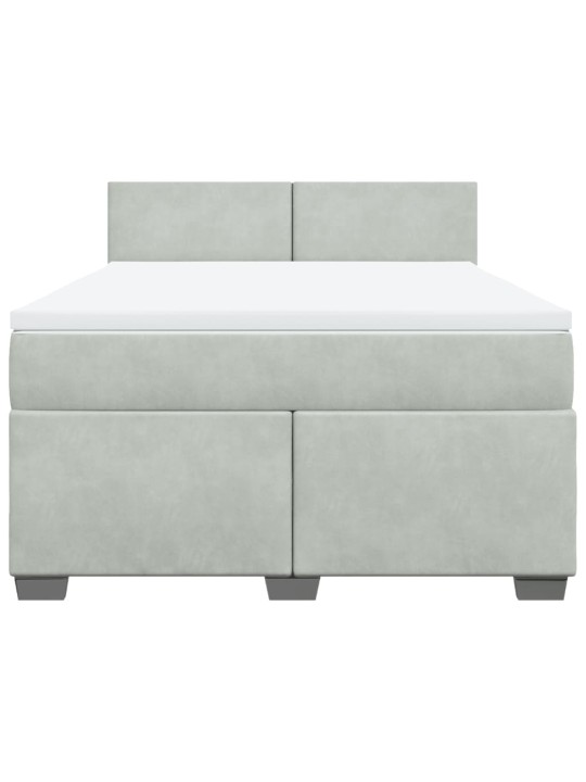 Box spring postel s matrací světle šedá 160x200 cm samet