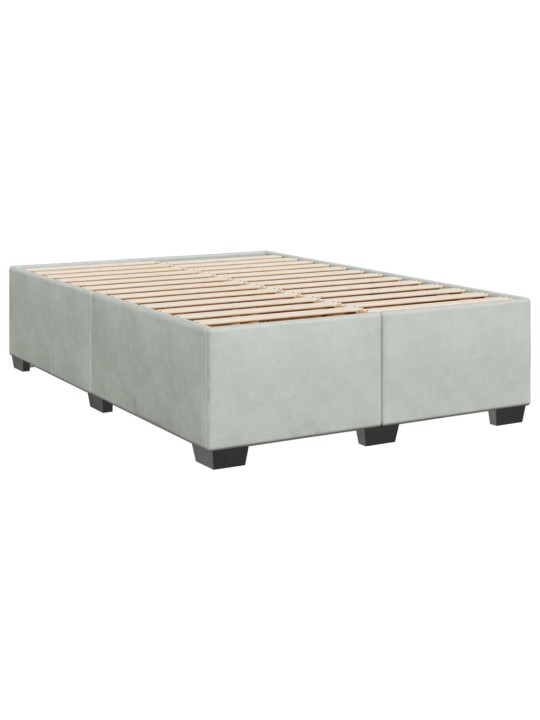 Box spring postel s matrací světle šedá 160x200 cm samet