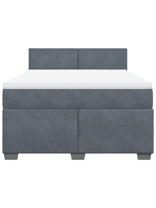 Box spring postel s matrací tmavě šedá 160x200 cm samet