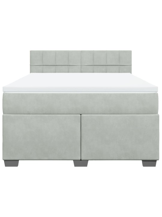 Box spring postel s matrací světle šedá 160x200 cm samet