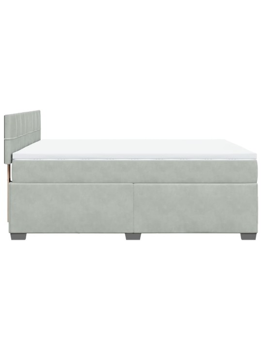 Box spring postel s matrací světle šedá 160x200 cm samet