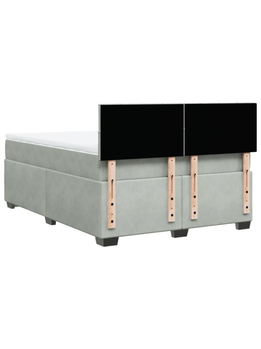 Box spring postel s matrací světle šedá 160x200 cm samet