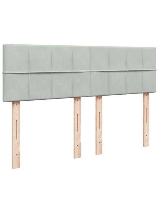 Box spring postel s matrací světle šedá 160x200 cm samet