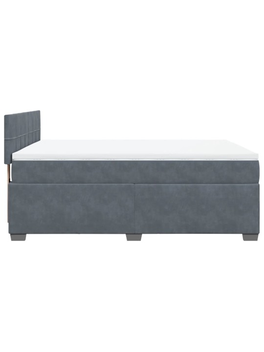 Box spring postel s matrací tmavě šedá 160x200 cm samet