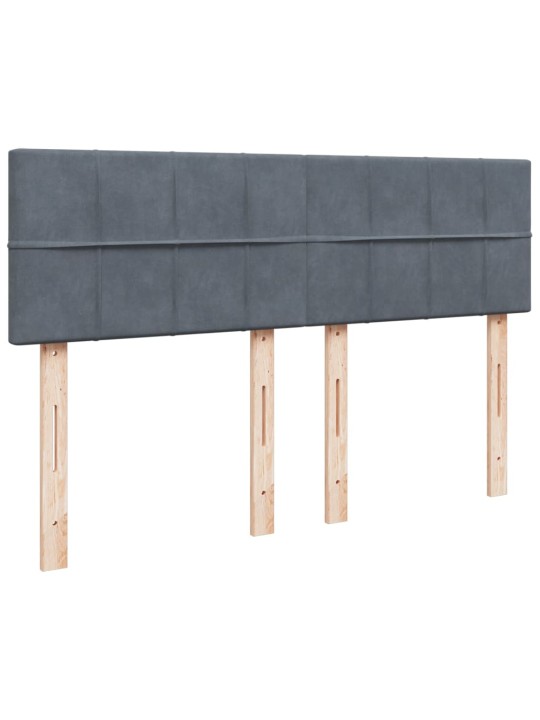 Box spring postel s matrací tmavě šedá 160x200 cm samet