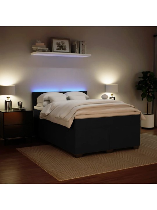 Box spring postel s matrací černá 160x200 cm samet