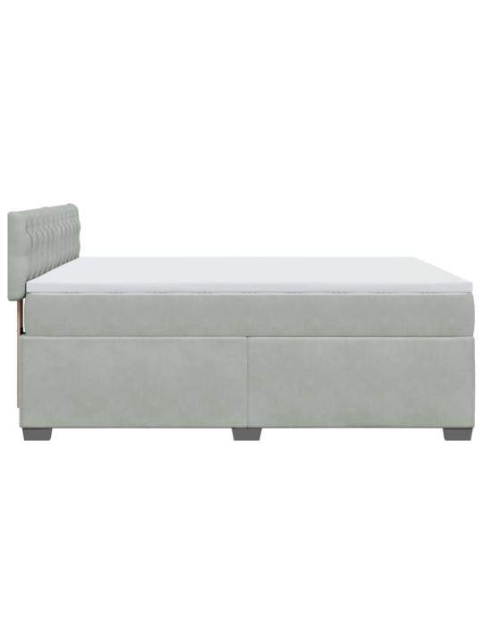 Box spring postel s matrací světle šedá 160x200 cm samet