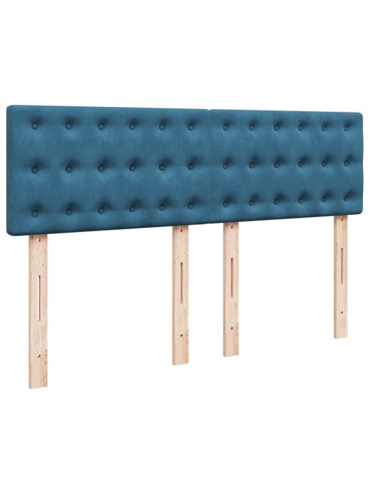 Box spring postel s matrací modrá 160 x 200 cm samet