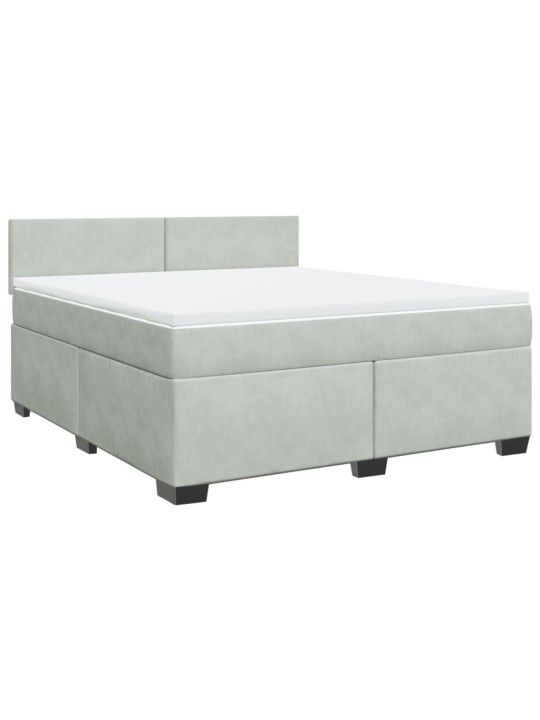 Box spring postel s matrací světle šedá 180x200 cm samet