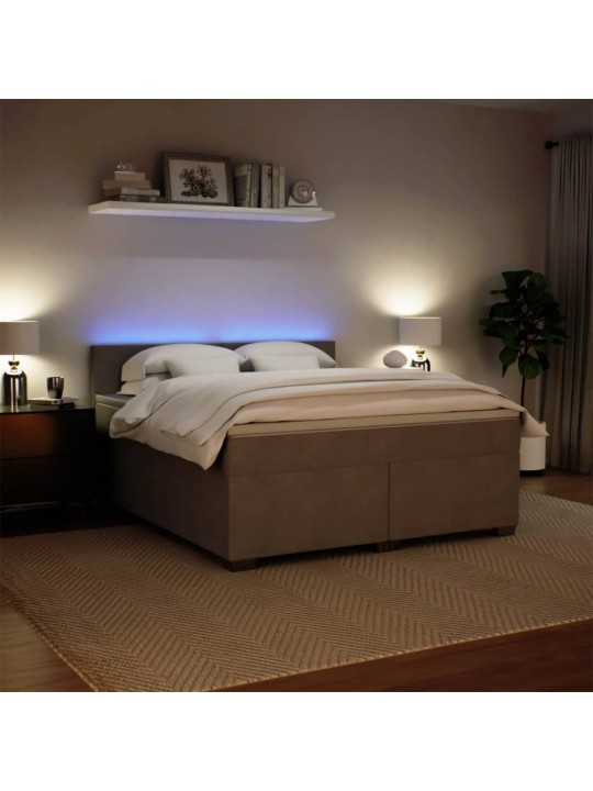 Box spring postel s matrací světle šedá 180x200 cm samet