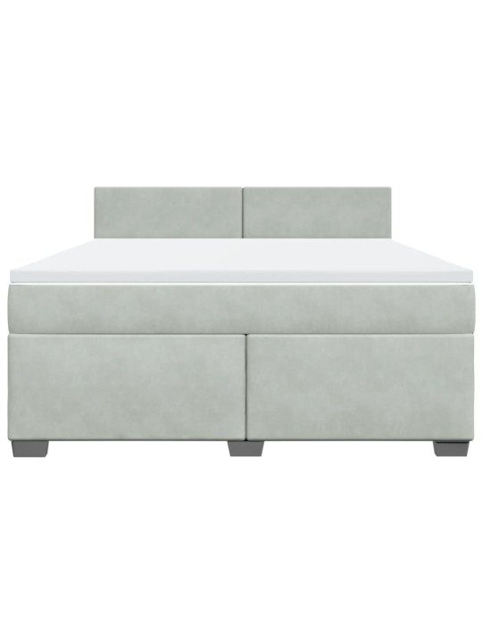 Box spring postel s matrací světle šedá 180x200 cm samet