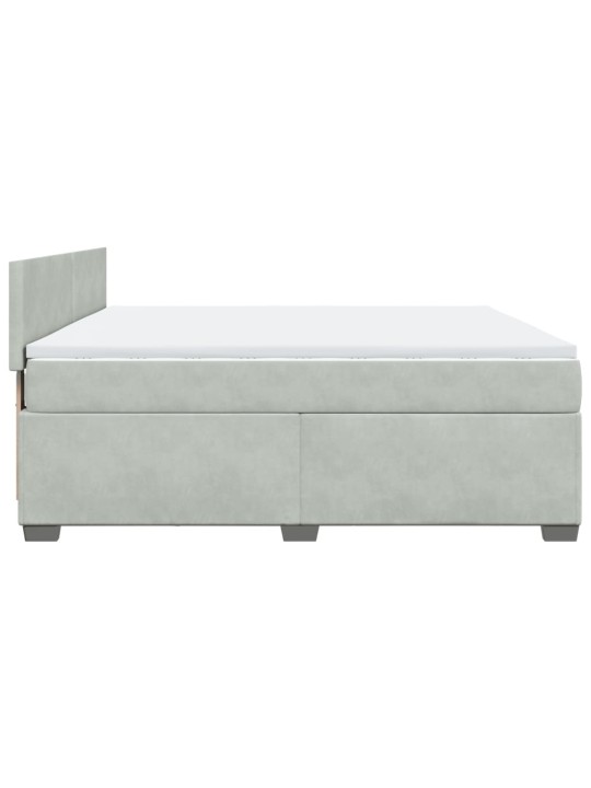 Box spring postel s matrací světle šedá 180x200 cm samet