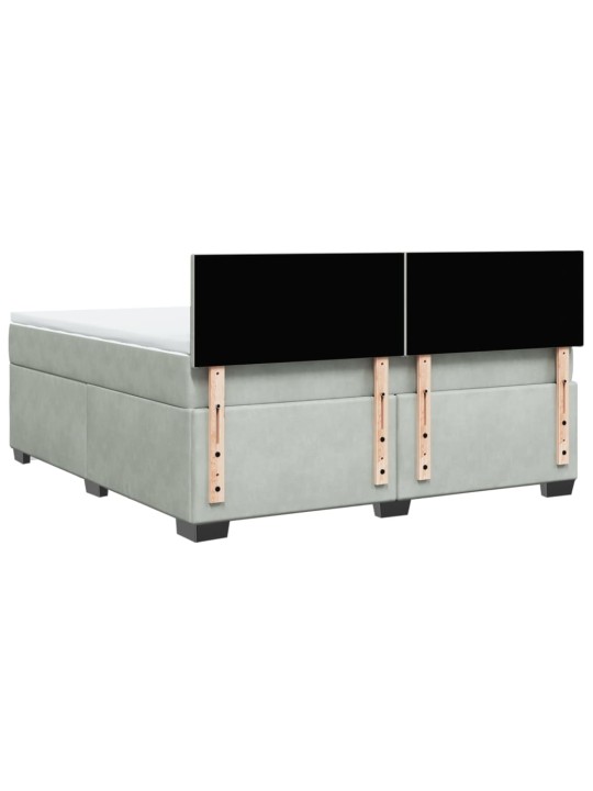 Box spring postel s matrací světle šedá 180x200 cm samet