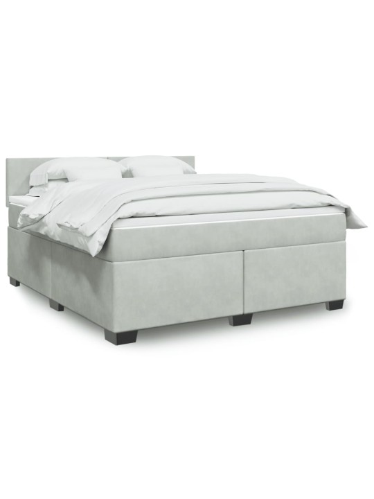 Box spring postel s matrací světle šedá 180x200 cm samet