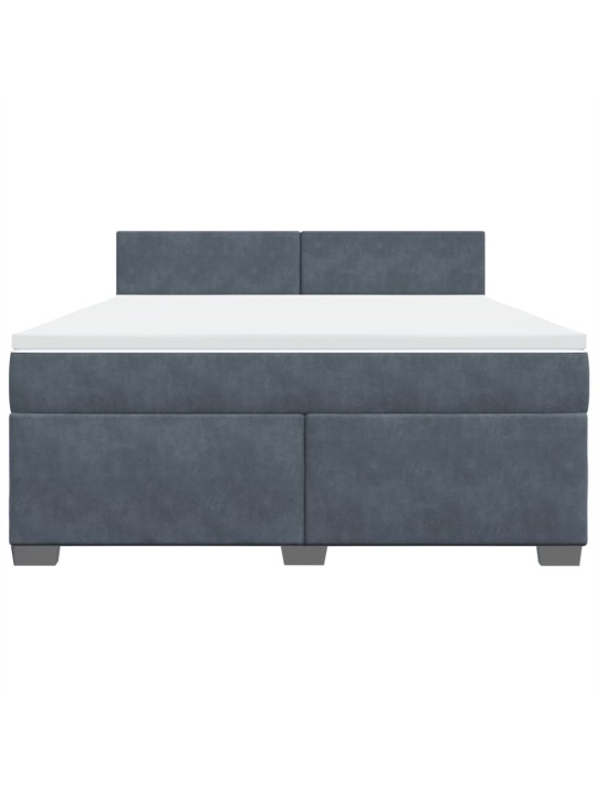 Box spring postel s matrací tmavě šedá 180x200 cm samet