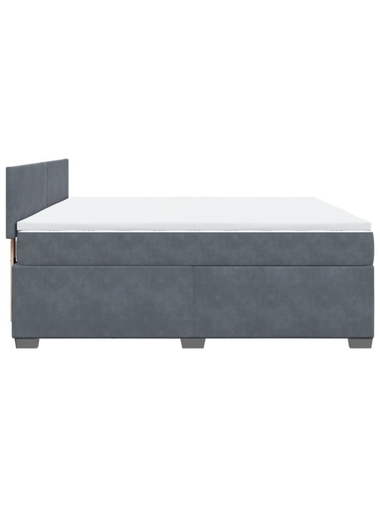 Box spring postel s matrací tmavě šedá 180x200 cm samet
