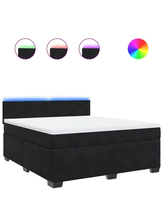 Box spring postel s matrací černá 180x200 cm samet