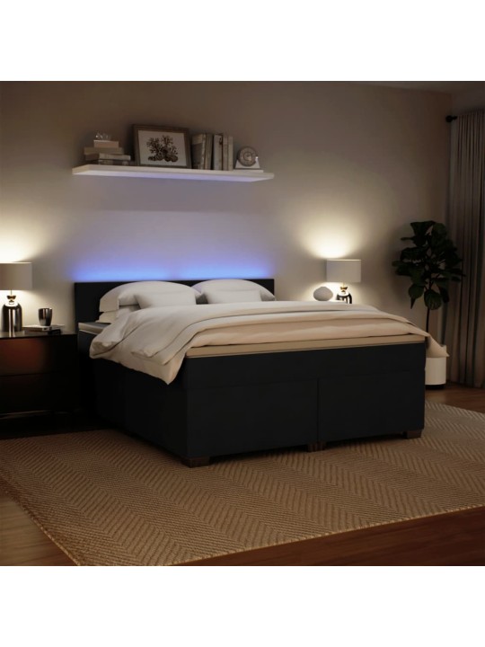 Box spring postel s matrací černá 180x200 cm samet