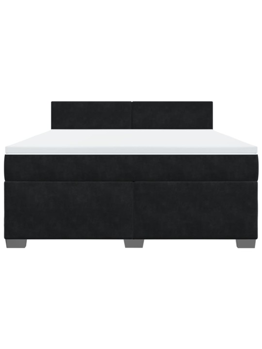 Box spring postel s matrací černá 180x200 cm samet