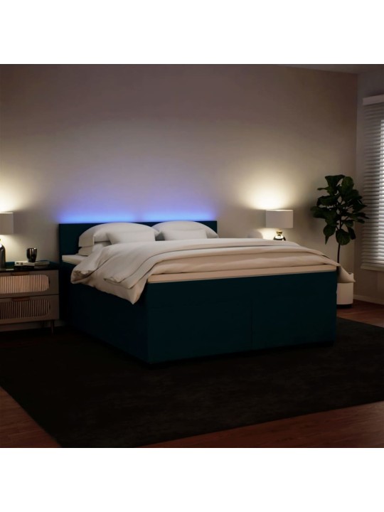 Box spring postel s matrací modrá 180 x 200 cm samet