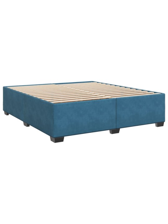 Box spring postel s matrací modrá 180 x 200 cm samet