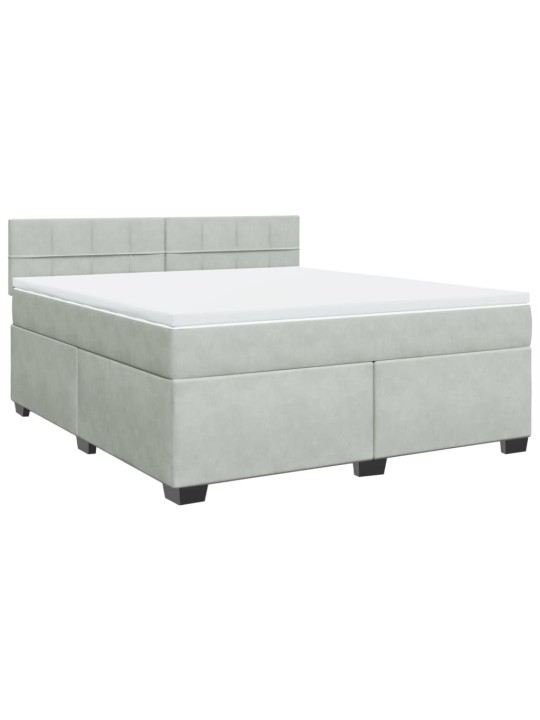 Box spring postel s matrací světle šedá 180x200 cm samet