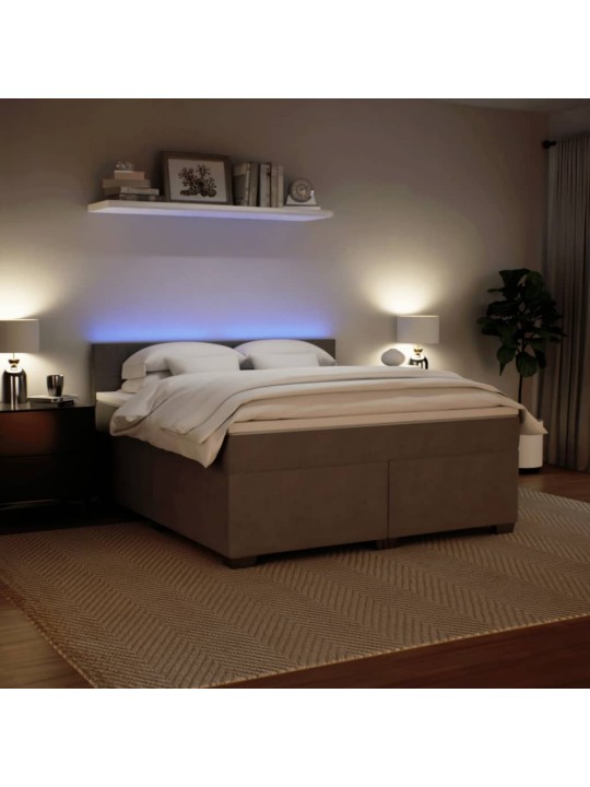 Box spring postel s matrací světle šedá 180x200 cm samet